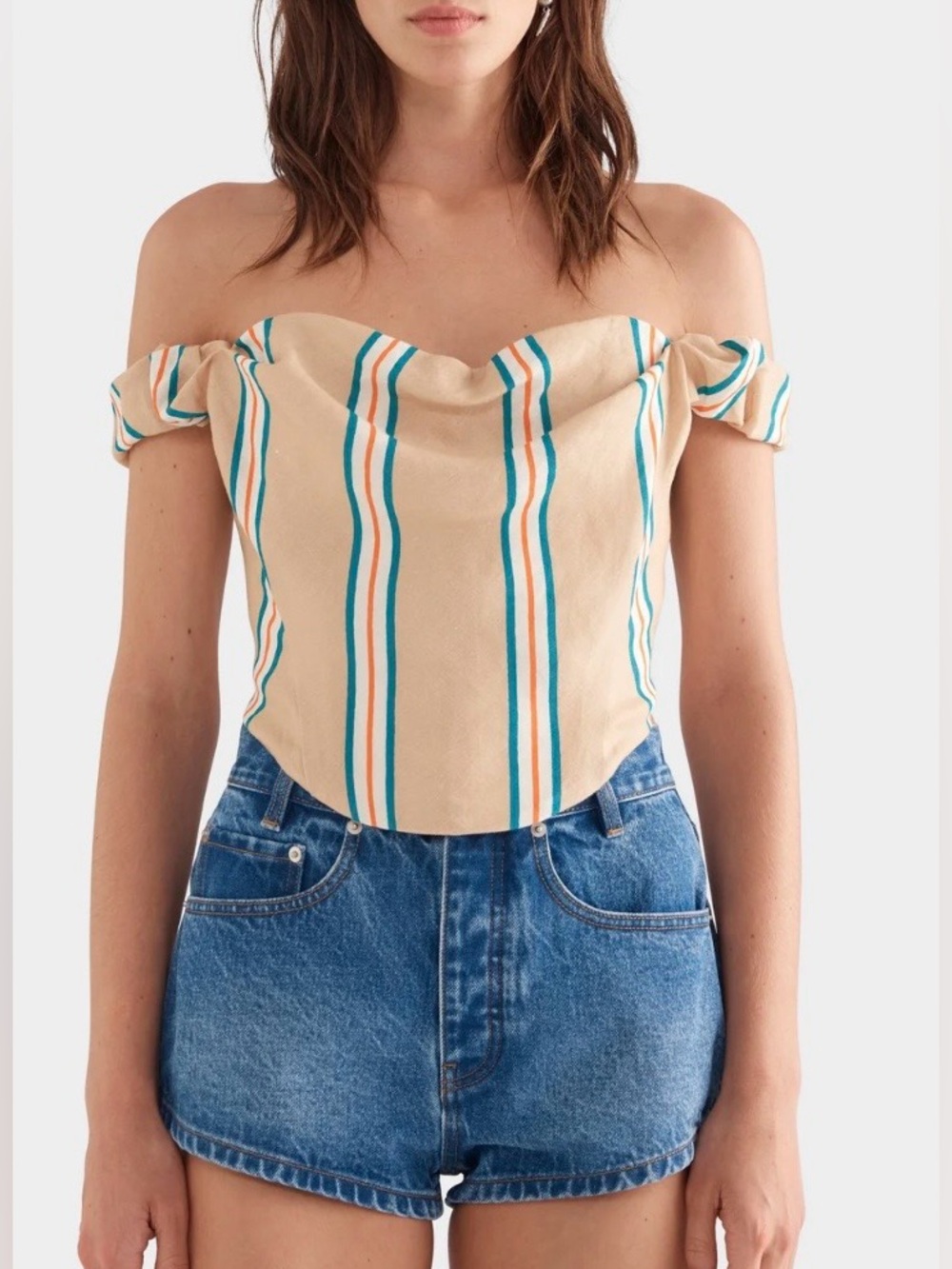 VENROY LINEN CORSET TOP NWT